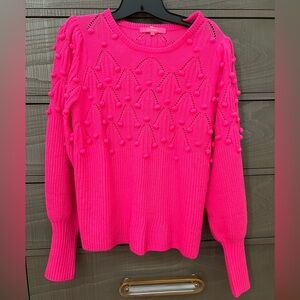Lilly Pulitzer hot pink pom pom sweater